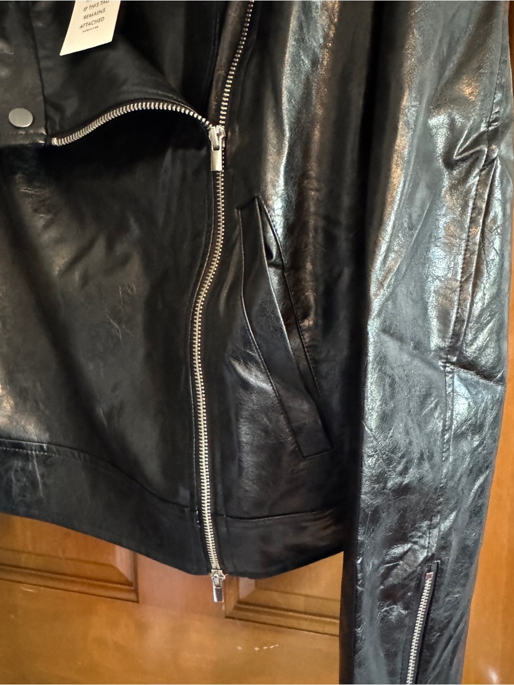 ELOQUII Black Faux Leather Moto Jacket NWT Plus Size Biker - Picture 4 of 10